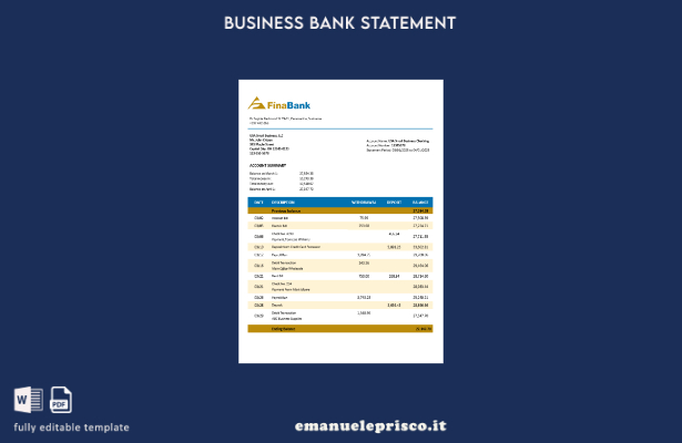 stile verificato Modello di dichiarazione aziendale Word e PDF del Suriname Fina